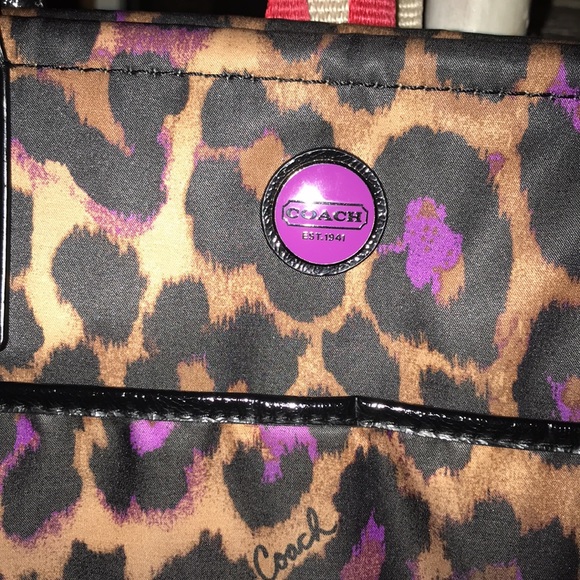 Coach Ocelot purple leopard bag - Picture 3 of 12